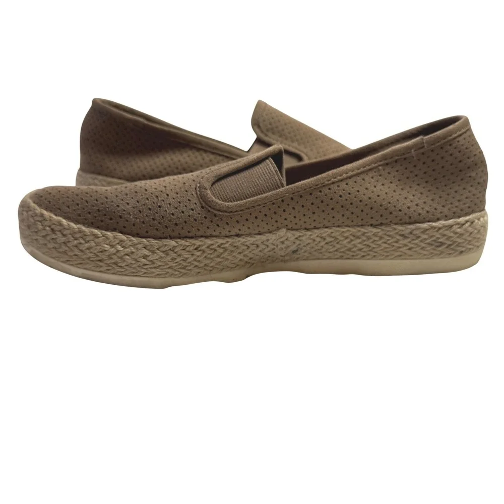 Esprit Nadeen Womens 8M Brown Perforated Espadrille‎ Slip On Sneakers